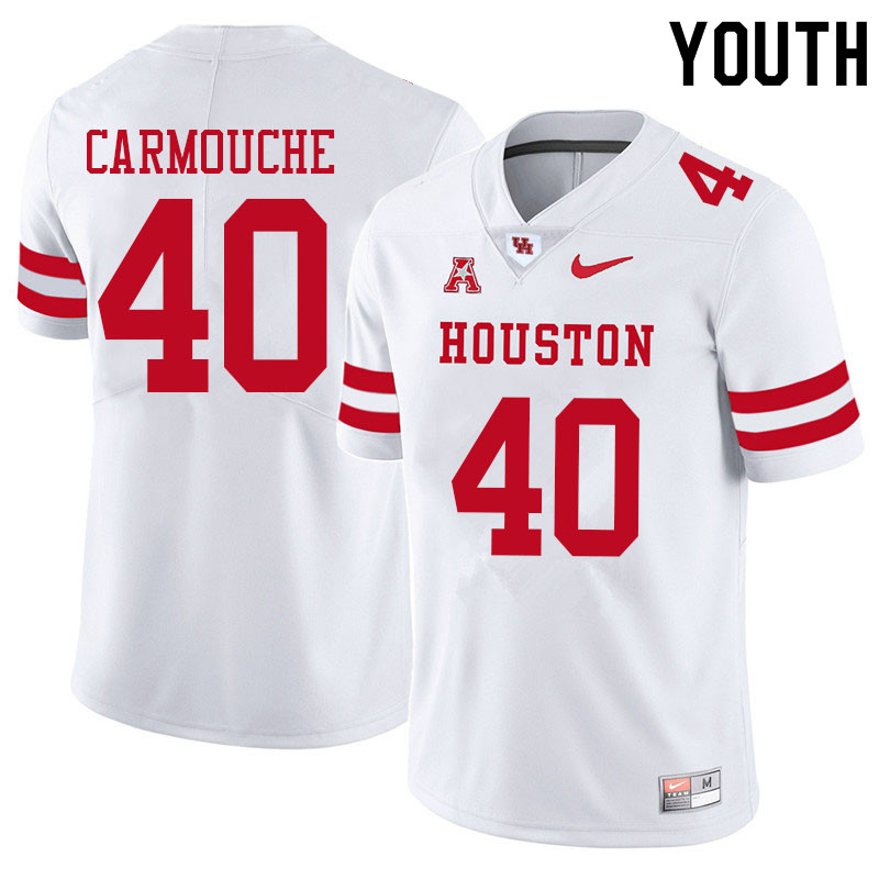 Youth #40 Jordan Carmouche Houston Cougars College Football Jerseys Sale-White